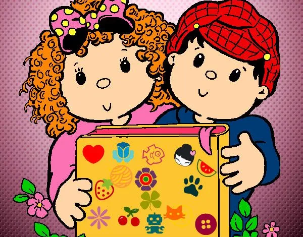 Dibujo de Niños con libros pintado por Nikoleta en Dibujos.net el ... Dibujo de Niños con libros pintado por Nikoleta en Dibujos.net el ...