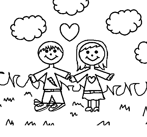 Dibujo de Niños en el parque para Colorear - Dibujos.net Dibujo de Niños en el parque para Colorear - Dibujos.net