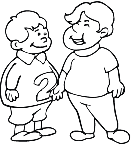 Dibujo de Dos niños pequeños para colorear | Dibujos para colorear ... Dibujo de Dos niños pequeños para colorear | Dibujos para colorear ...