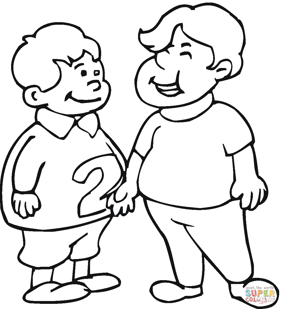 Dibujo de Dos niños pequeños para colorear | Dibujos para colorear imprimir gratis Dibujo de Dos niños pequeños para colorear | Dibujos para colorear imprimir gratis