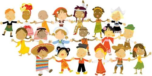 Dibujo niños tomados de la mano - Imagui