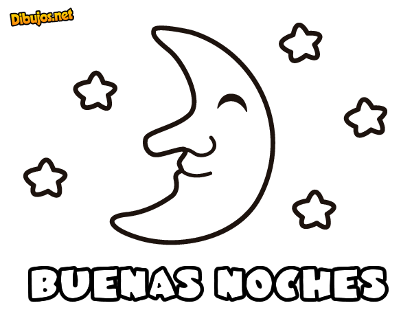 Dibujo de Buenas noches para Colorear - Dibujos.net Dibujo de Buenas noches para Colorear - Dibujos.net