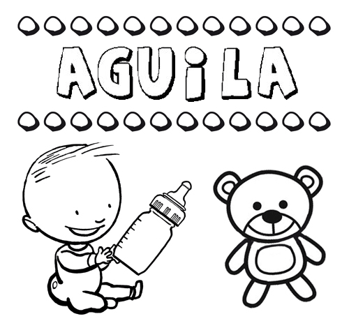 Dibujo del nombre Águila para colorear, pintar e imprimir Dibujo del nombre Águila para colorear, pintar e imprimir