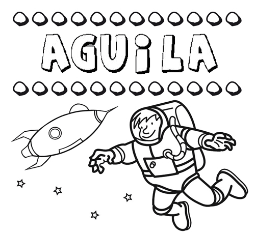 Dibujo con el nombre Águila para colorear, pintar e imprimir Dibujo con el nombre Águila para colorear, pintar e imprimir