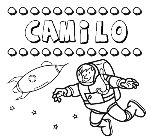 Dibujo con el nombre Camilo para colorear, pintar e imprimir Dibujo con el nombre Camilo para colorear, pintar e imprimir