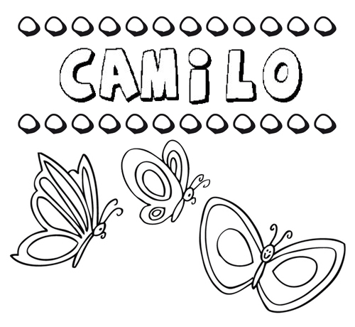 Dibujo con el nombre Camilo para colorear, pintar e imprimir Dibujo con el nombre Camilo para colorear, pintar e imprimir
