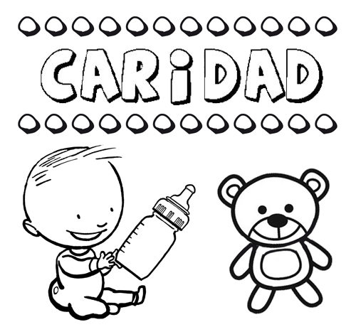 Dibujo del nombre Caridad para colorear, pintar e imprimir
