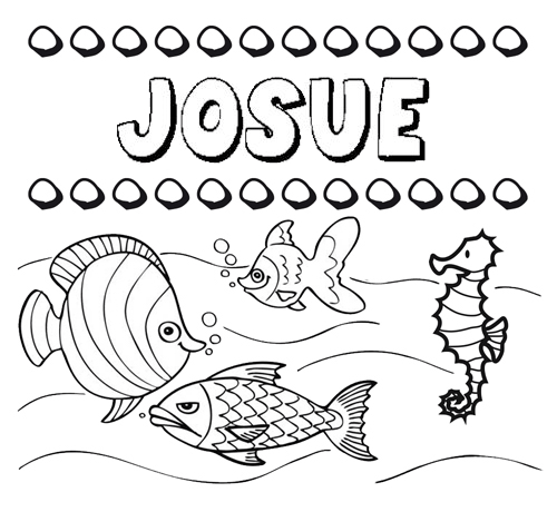 Dibujo con el nombre Josué para colorear, pintar e imprimir
