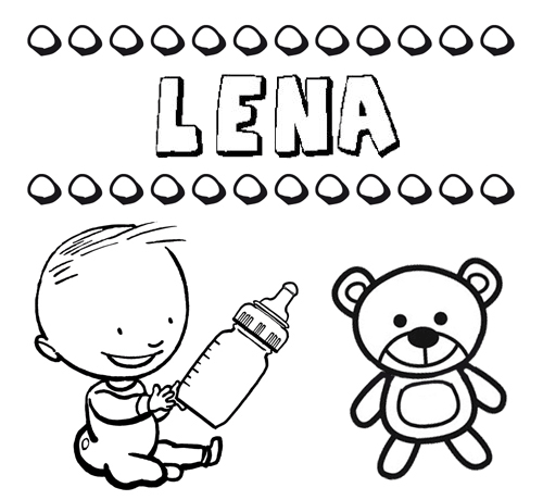 Dibujo del nombre Lena para colorear, pintar e imprimir Dibujo del nombre Lena para colorear, pintar e imprimir