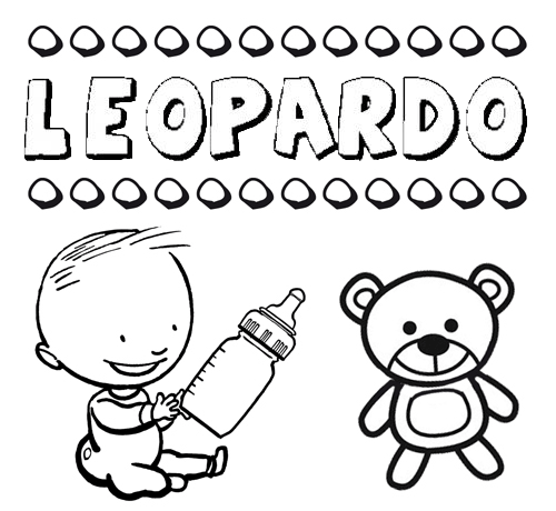 Dibujo del nombre Leopardo para colorear, pintar e imprimir Dibujo del nombre Leopardo para colorear, pintar e imprimir