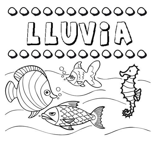 Dibujo del nombre Lluvia para colorear, pintar e imprimir Dibujo del nombre Lluvia para colorear, pintar e imprimir