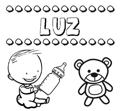 Dibujo del nombre Luz para colorear, pintar e imprimir