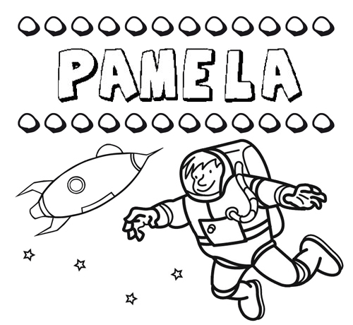 Dibujo con el nombre Pamela para colorear, pintar e imprimir Dibujo con el nombre Pamela para colorear, pintar e imprimir