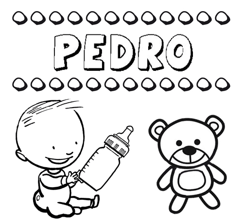 Dibujo del nombre Pedro para colorear, pintar e imprimir Dibujo del nombre Pedro para colorear, pintar e imprimir
