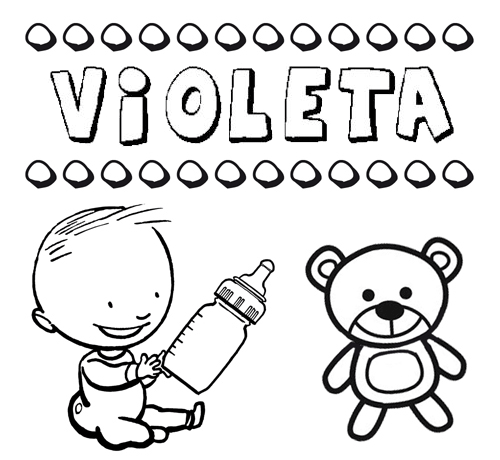 Dibujo del nombre Violeta para colorear, pintar e imprimir