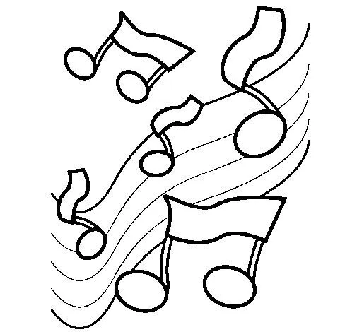 Dibujo de Notas en la escala musical para Colorear - Dibujos.net
