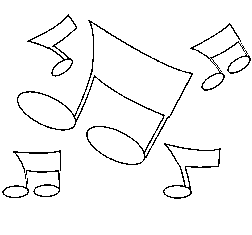 Dibujo de Notas musicales para Colorear - Dibujos.net