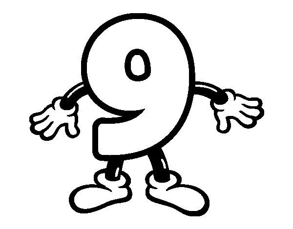Dibujo de Número 9 para Colorear - Dibujos.net Dibujo de Número 9 para Colorear - Dibujos.net