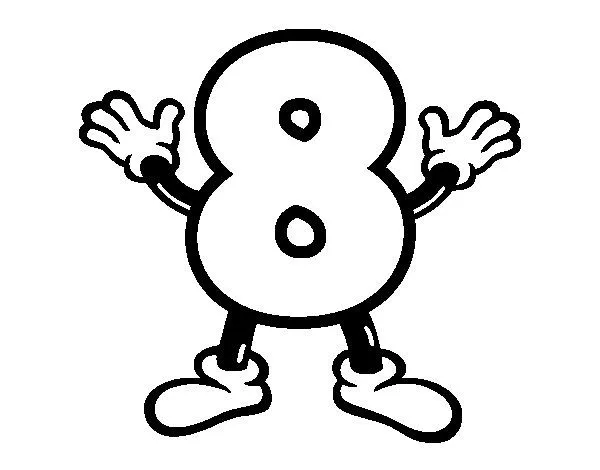 Dibujo de Número 8 para Colorear - Dibujos.net Dibujo de Número 8 para Colorear - Dibujos.net