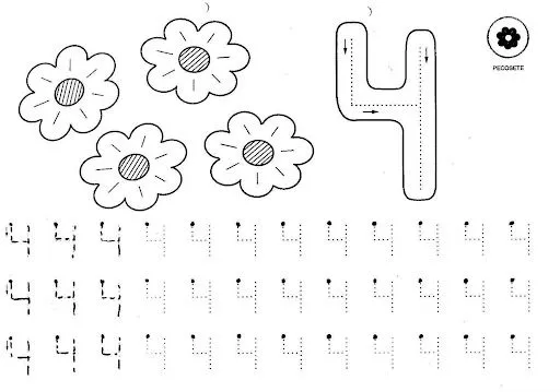 Dibujo del numero 4 para colorear - Imagui
