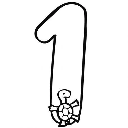 Dibujo con el número 1 para pintar - Dibujos de números para ... Dibujo con el número 1 para pintar - Dibujos de números para ...