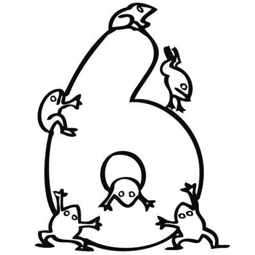 Dibujo del número 6 para pintar - Dibujos de números para colorear ... Dibujo del número 6 para pintar - Dibujos de números para colorear ...