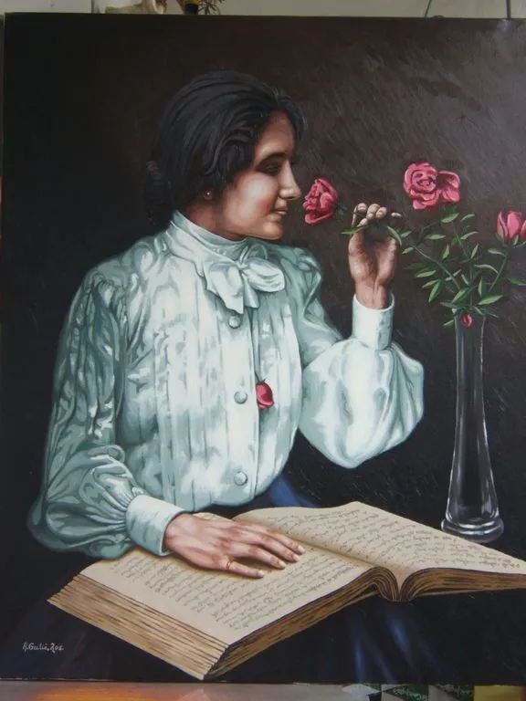 DIBUJO oliendo una rosa - Imagui