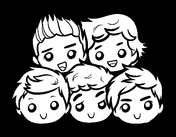 Dibujo de One Direction 2 para Colorear - Dibujos.net Dibujo de One Direction 2 para Colorear - Dibujos.net