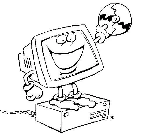 Dibujo de Ordenador para Colorear - Dibujos.net Dibujo de Ordenador para Colorear - Dibujos.net