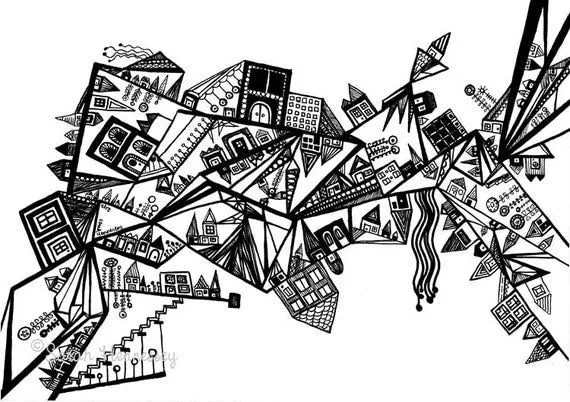 Dibujo original abstracto blanco y negro por sometimesiswirl Dibujo original abstracto blanco y negro por sometimesiswirl