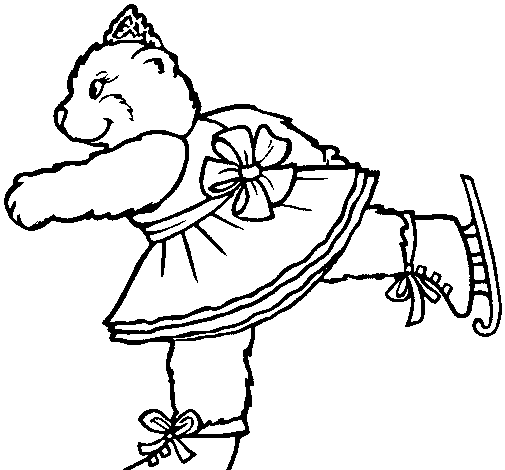 Dibujo de Osa patinando para Colorear - Dibujos.net