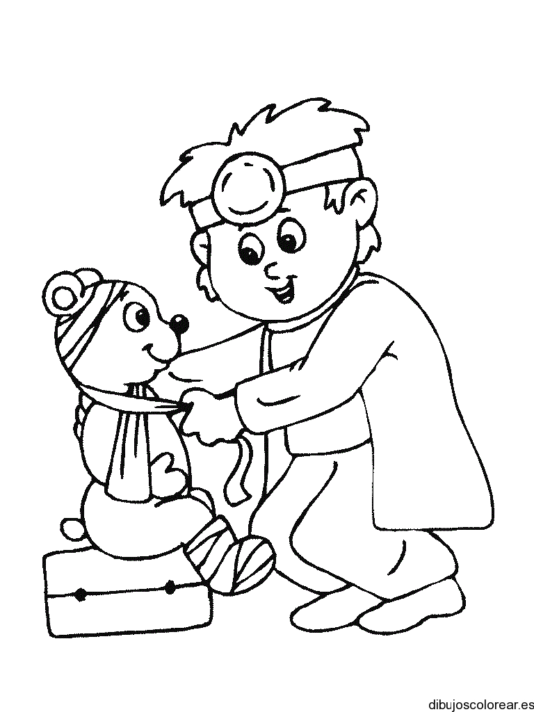 Dibujo de un osito enfermo | Dibujos para Colorear Dibujo de un osito enfermo | Dibujos para Colorear