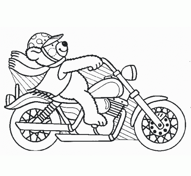 Dibujo de Osito en una moto. Dibujo para colorear de Osito en una ... Dibujo de Osito en una moto. Dibujo para colorear de Osito en una ...