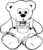 Dibujo de un osito de peluche para pintar o colorear con amiguitos!