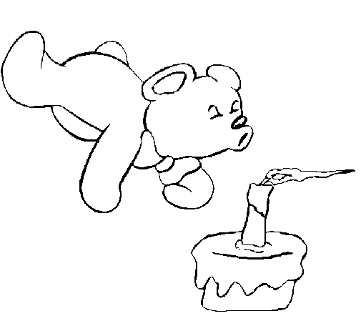 Dibujo de Osito soplando una vela para Colorear - Dibujos.net Dibujo de Osito soplando una vela para Colorear - Dibujos.net