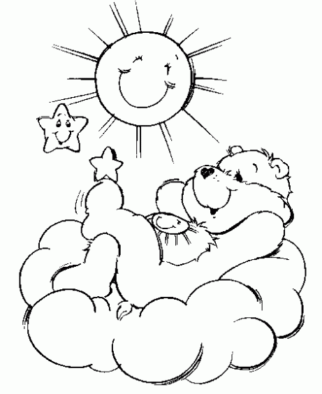 Dibujo de Oso amoroso descansando. Dibujo para colorear de Oso ...