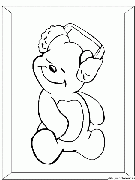 Dibujo de un oso con audifonos | Dibujos para Colorear Dibujo de un oso con audifonos | Dibujos para Colorear