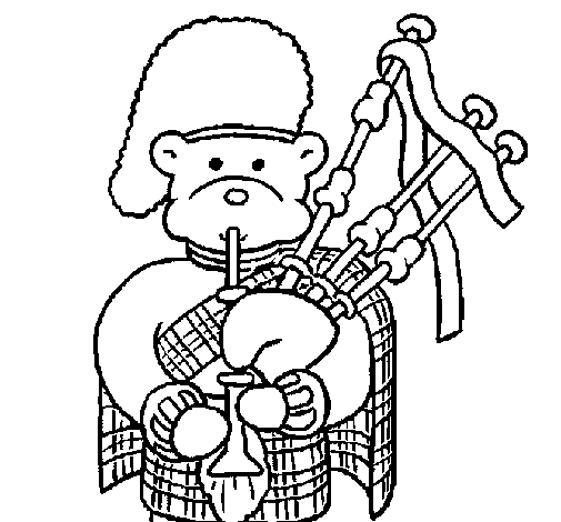Dibujo de Oso gaitero para Colorear - Dibujos.net