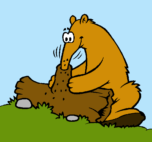 Dibujo de Oso hormiguero comiendo pintado por Silviasingla en ... Dibujo de Oso hormiguero comiendo pintado por Silviasingla en ...