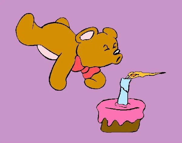 Dibujo de oso soplando una vela de cumpleaños pintado por Raquel99 ... Dibujo de oso soplando una vela de cumpleaños pintado por Raquel99 ...