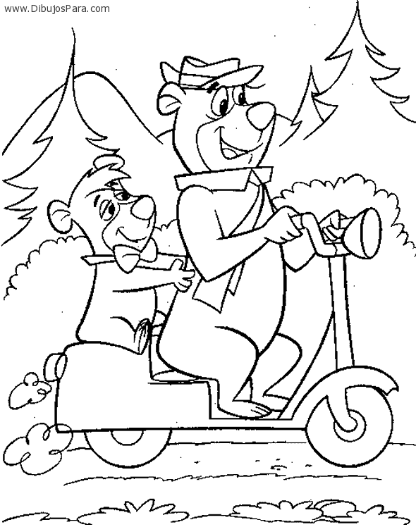 ... en Moto | Dibujos del Oso Yogui para Pintar | Dibujos para Colorear ... en Moto | Dibujos del Oso Yogui para Pintar | Dibujos para Colorear