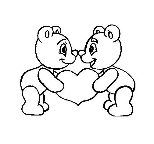 Dibujo de Osos enamorados para Colorear - Dibujos.net Dibujo de Osos enamorados para Colorear - Dibujos.net