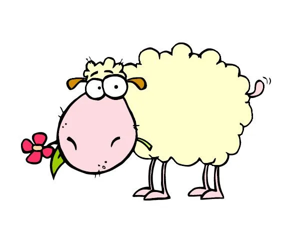 Dibujo de Oveja con flor pintado por Ivanova en Dibujos.net el día ...