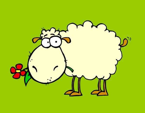 Dibujo de Oveja con flor pintado por Lamorales en Dibujos.net el ...