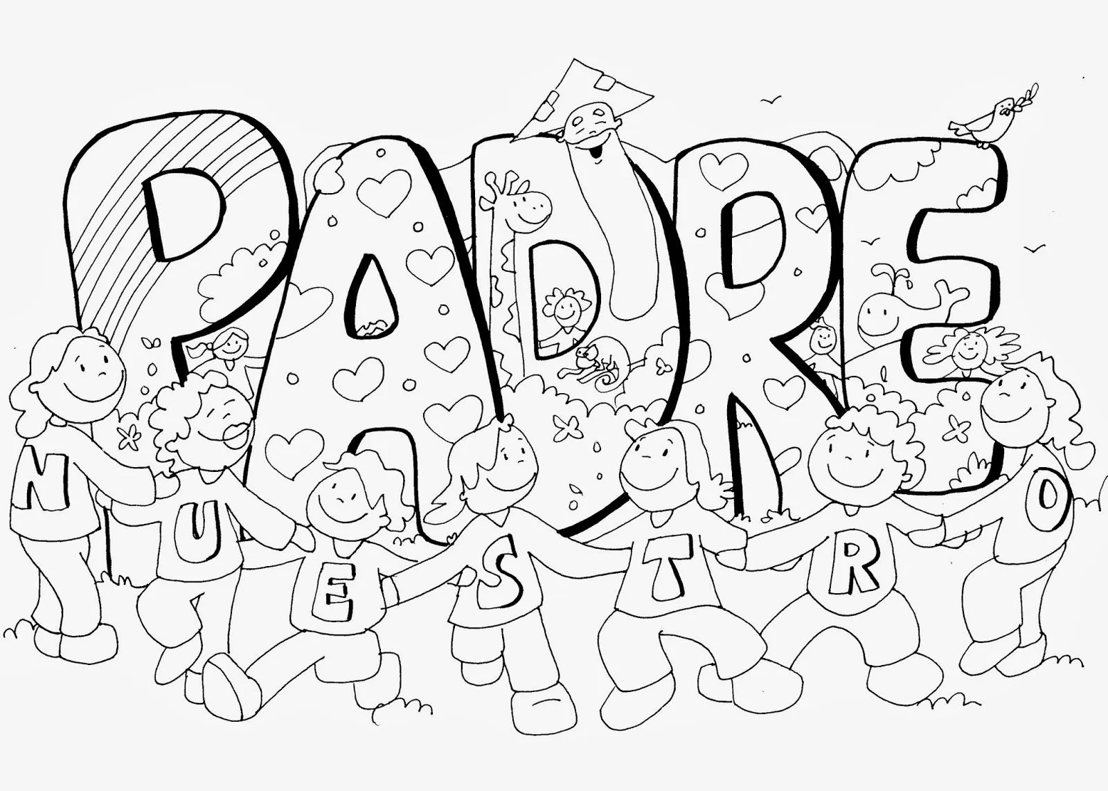 Dibujo del Padre Nuestro para colorear ~ Dibujos Cristianos Para ... Dibujo del Padre Nuestro para colorear ~ Dibujos Cristianos Para ...