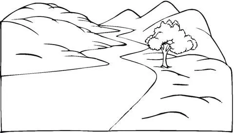 Dibujo de Paisaje y carretera con viento para colorear | Dibujos ...