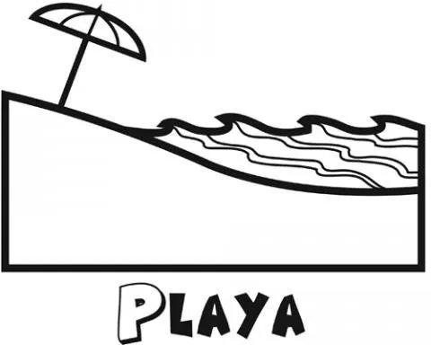 Dibujo de un paisaje de playa en verano para colorear Dibujo de un paisaje de playa en verano para colorear