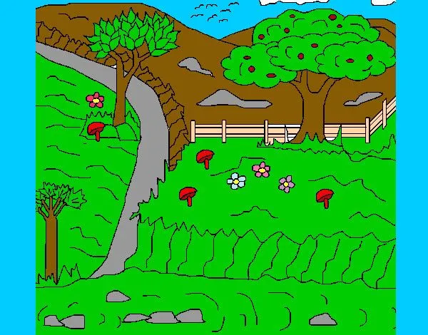 Dibujo de Paisaje rural pintado por Sango en Dibujos.net el día 24 ... Dibujo de Paisaje rural pintado por Sango en Dibujos.net el día 24 ...