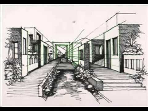 dibujo de paisajes con punto de fuga - YouTube dibujo de paisajes con punto de fuga - YouTube