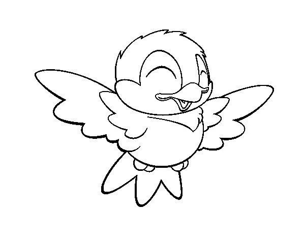 Dibujo de Pajarito simpático para Colorear - Dibujos.net Dibujo de Pajarito simpático para Colorear - Dibujos.net